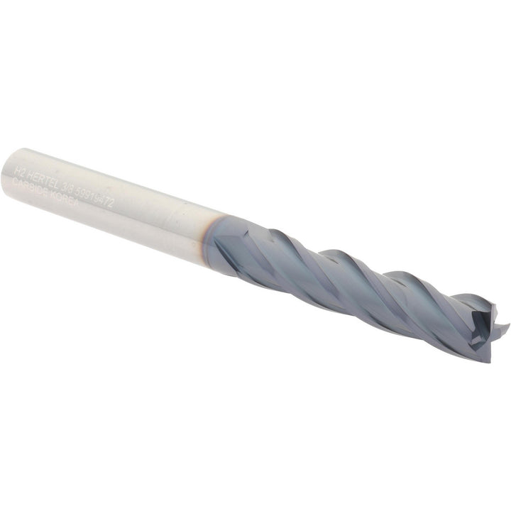 3/8" 4-Flute Solid Carbide Square End Mill, AlTiN - Hertel 750280
