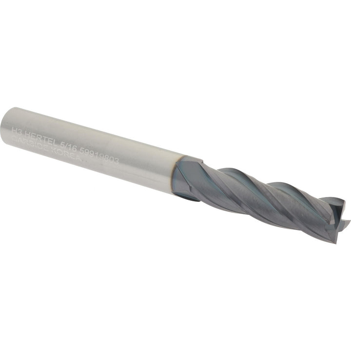 5/16" 4-Flute Solid Carbide Square End Mill, AlTiN - Hertel 750443