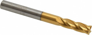 1/4" 4-Flute Solid Carbide Square End Mill, TiN - Hertel 750910