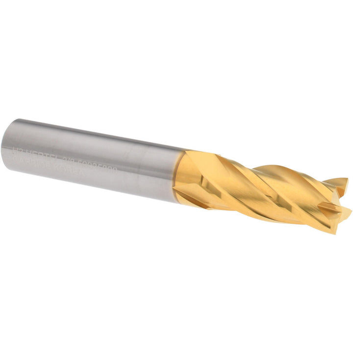 3/8" 4-Flute Solid Carbide Square End Mill, TiN - Hertel 750912