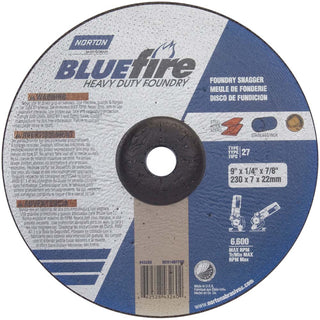 9 x 1/4" 20-Grit Zirconia Alumina; Silicon Carbide Grinding & Cutoff Wheel - Norton 66252843260