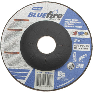 4-1/2 x 1/8" 24-Grit Zirconia Alumina; Silicon Carbide Grinding & Cutoff Wheel - Norton 66252843204
