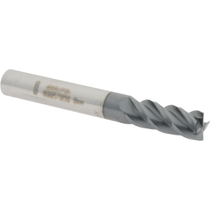 0.3150" 4-Flute Solid Carbide Square End Mill, AlTiN - Accupro 12182516
