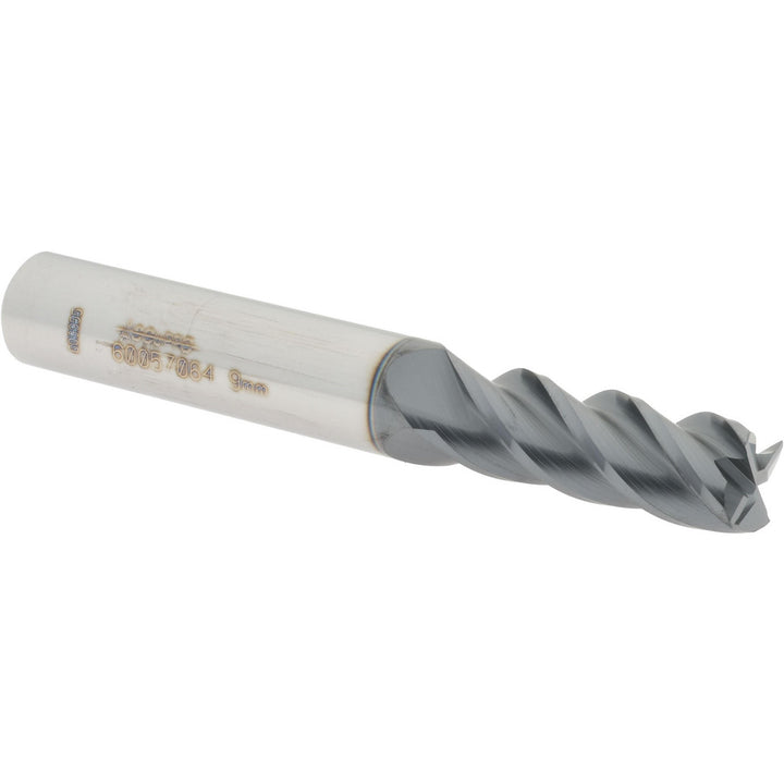 0.3543" 4-Flute Solid Carbide Square End Mill, AlTiN - Accupro 12182528