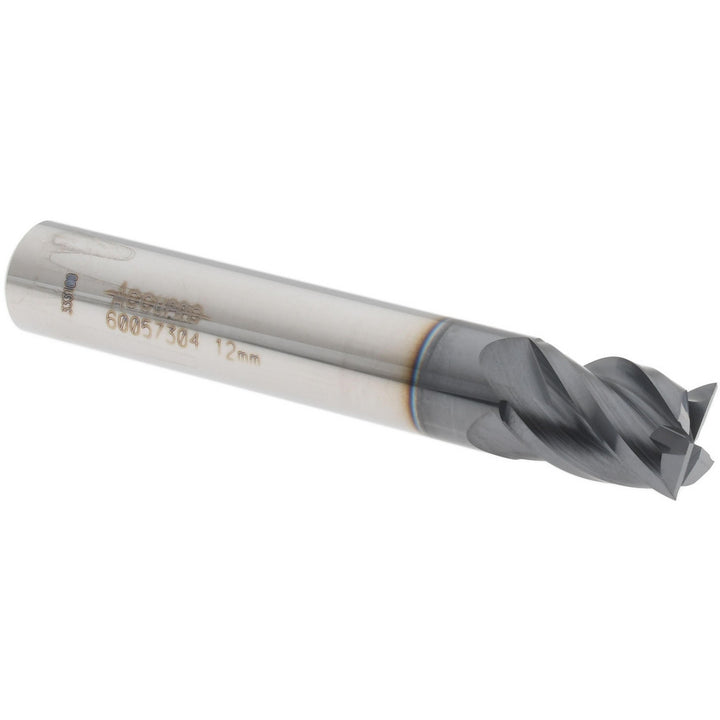 0.4724" 4-Flute Solid Carbide Square End Mill, AlTiN - Accupro 12182924