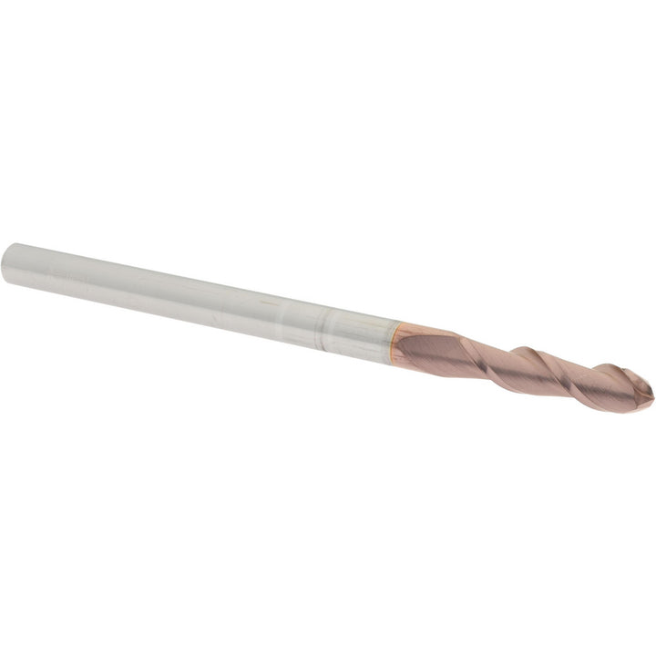 1/4" 2-Flute Solid Carbide Ball End Mill, TiCN - Accupro 12184281