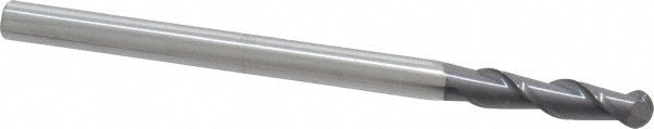 1/4" 2-Flute Solid Carbide Ball End Mill, AlTiN - Accupro 12184282