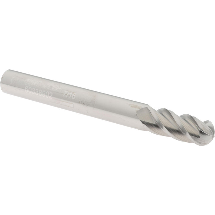 7/16" 4-Flute Solid Carbide Ball End Mill - Accupro 12184940