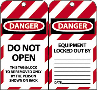DO NOT OPEN THIS TAG & LOCK TO BE REMOVED ONLY BY THE PERSON Tag - AccuformNMC LOTAG9