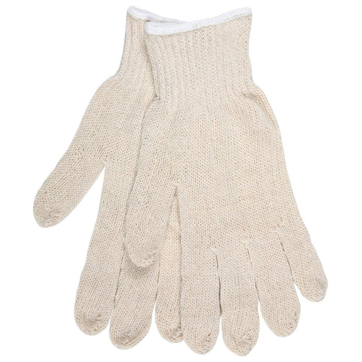 Small Natural; White Cotton; Polyester General Purpose Gloves - MCR Safety 9636S