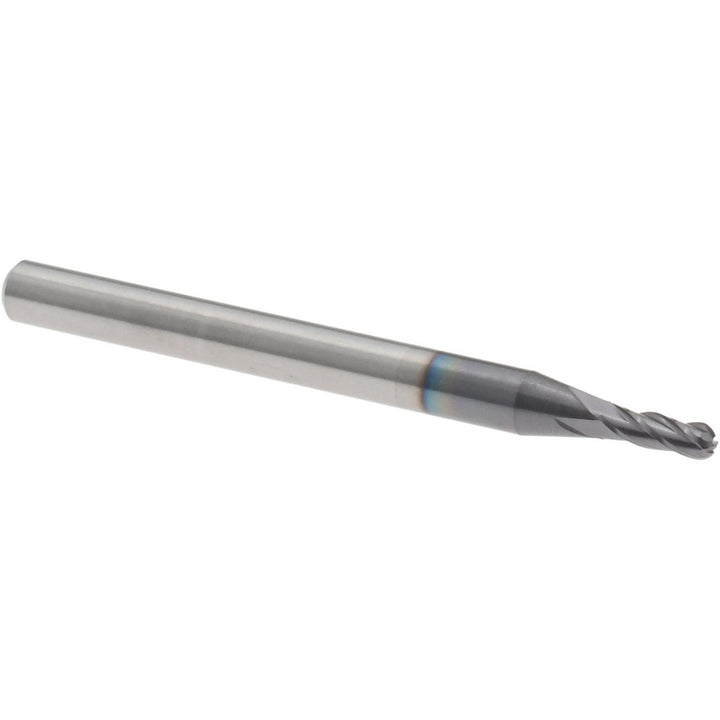 0.0700" 4-Flute Solid Carbide Ball End Mill, AlTiN - Accupro 12464177
