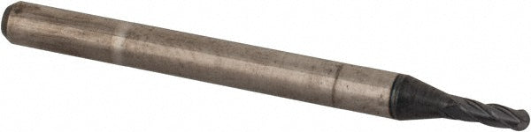0.0560" 4-Flute Solid Carbide Ball End Mill, AlTiN - Accupro 12464139