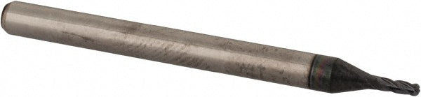 3/64" 4-Flute Solid Carbide Ball End Mill, AlTiN - Accupro 12464114
