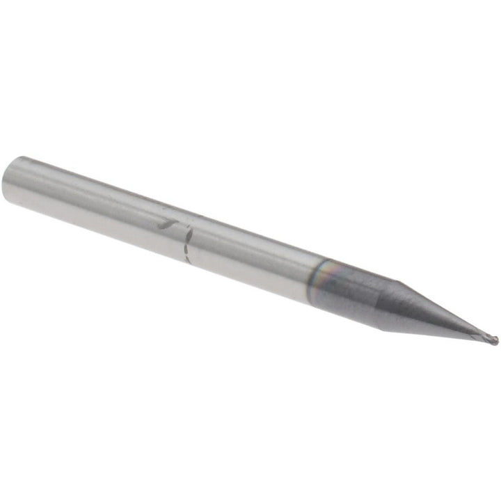 0.0250" 4-Flute Solid Carbide Ball End Mill, AlTiN - Accupro 12465784