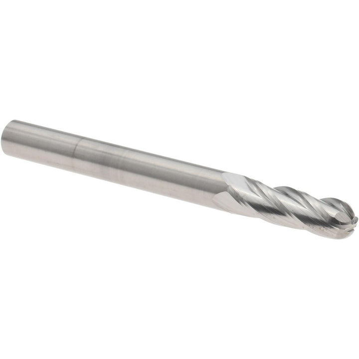 3/16" 4-Flute Solid Carbide Ball End Mill - Accupro 12468420