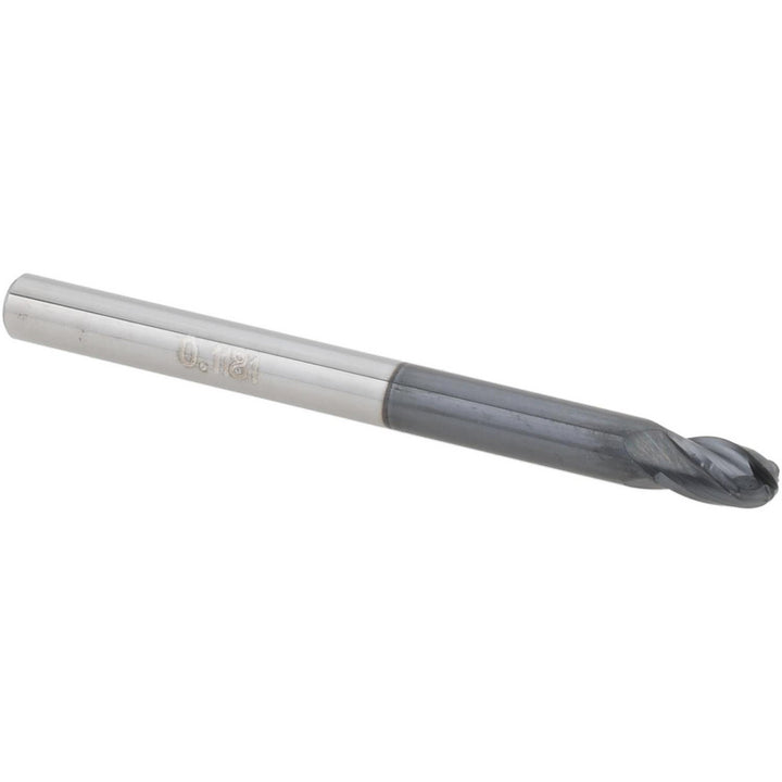 0.1181" 4-Flute Solid Carbide Ball End Mill, AlTiN - Accupro 14883985
