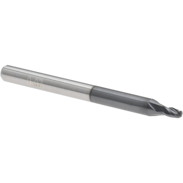 0.0700" 4-Flute Solid Carbide Ball End Mill, AlTiN - Accupro 12465865