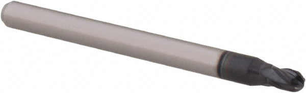 0.0950" 4-Flute Solid Carbide Ball End Mill, AlTiN - Accupro 12465908