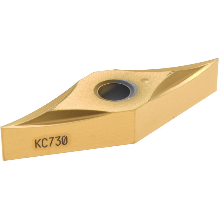 V - Diamond (Rhombic) 35-Deg 3/8" IC Carbide Insert, Grade KC730, TiN - Kennametal 1160887