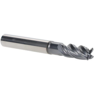 3/8" 4-Flute Solid Carbide Corner Radius & Corner Chamfer End Mill, AlTiN - Iscar 5622434