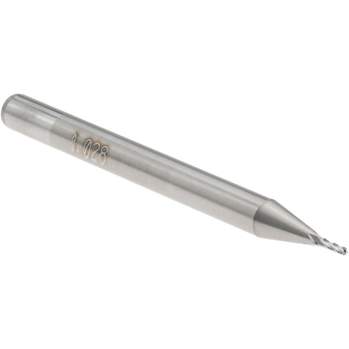 0.0280" 4-Flute Solid Carbide Square End Mill - Accupro 12276805