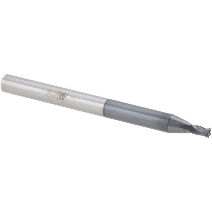 1/16" 4-Flute Solid Carbide Square End Mill, AlTiN - Accupro 14797349