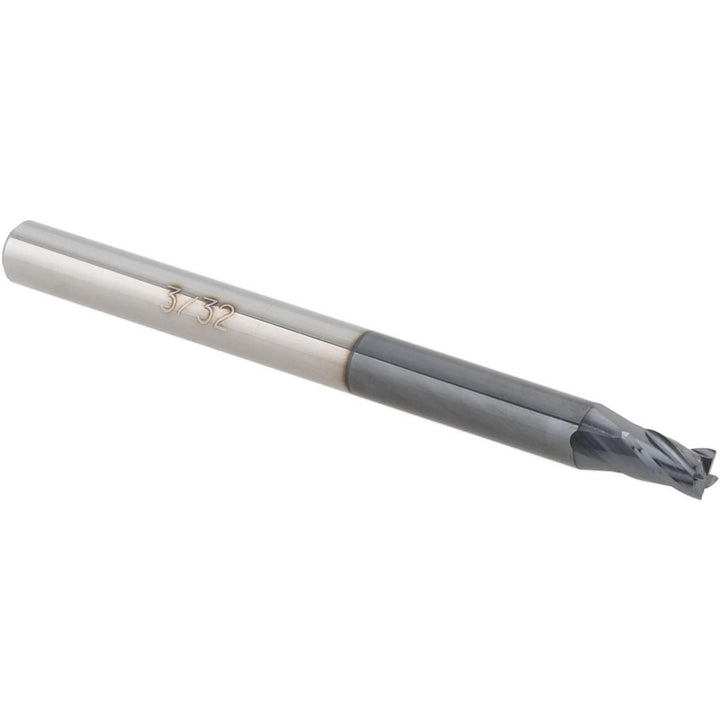 3/32" 4-Flute Solid Carbide Square End Mill, AlTiN - Accupro 14797352