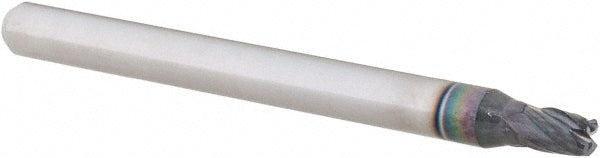 0.0938in" 4-Flute Solid Carbide Corner Radius End Mill, AlTiN - Accupro 14796320