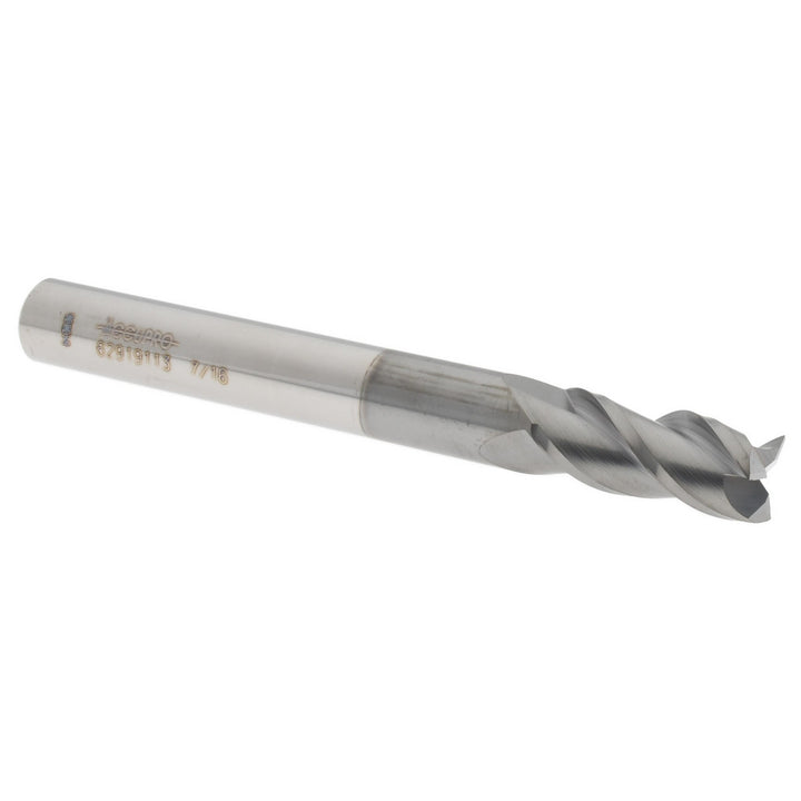 7/16" 3-Flute Solid Carbide Square End Mill, nACRo - Accupro 12178926