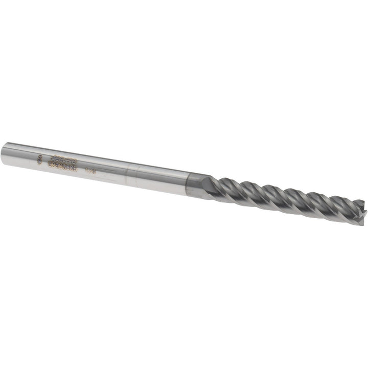 1/4" 4-Flute Solid Carbide Square End Mill, nACRo - Accupro 12179045