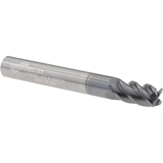 1/4" 4-Flute Solid Carbide Corner Radius End Mill, AlCrN - Supermill 5253697