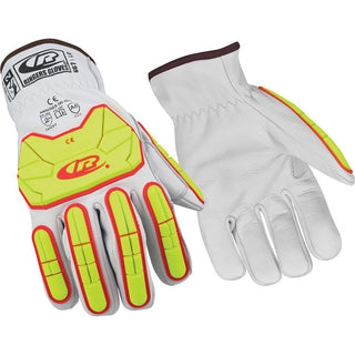 3X-Large Red; Yellow; White Leather Impact-Resistant; Cut-Resistant Gloves - Ansell 667-13