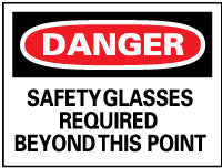 SAFETY GLASSES; SAFETY SHOES AND HARD HATS REQUIRED BEYOND T Sign - AccuformNMC D108RB