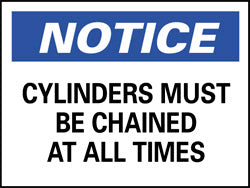 CYLINDERS MUST BE CHAINED AT ALL TIMES Sign - AccuformNMC N49RB