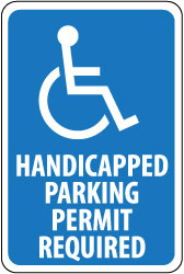 Handicapped Parking - Permit Required Sign - AccuformNMC TM84H