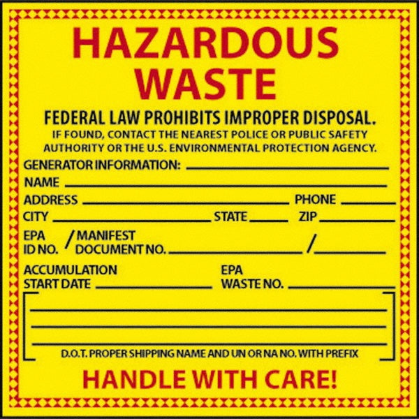 Hazardous Waste - Federal Law Prohibits Improper Disposal Label - AccuformNMC HW10