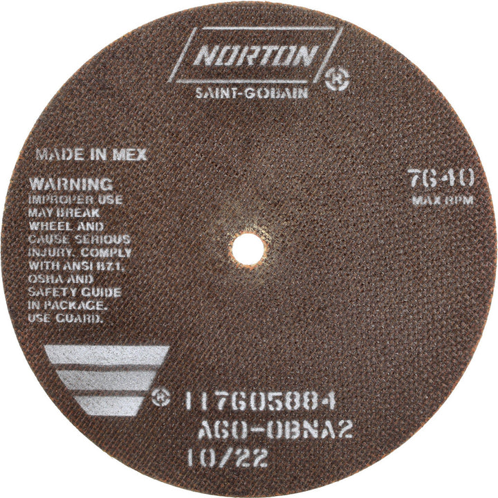 8" 60-Grit Aluminum Oxide Grinding & Cutoff Wheel - Norton 66253043009