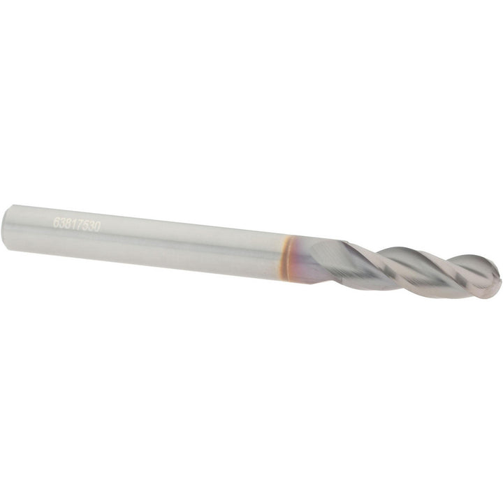 3/16" 3-Flute Solid Carbide Ball End Mill, TiCN - Accupro 2500251