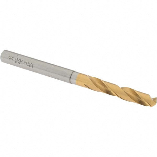 15/64" Cobalt High Speed Steel Screw Machine Drill Bit, Coated, 130° point - OSG 10234405