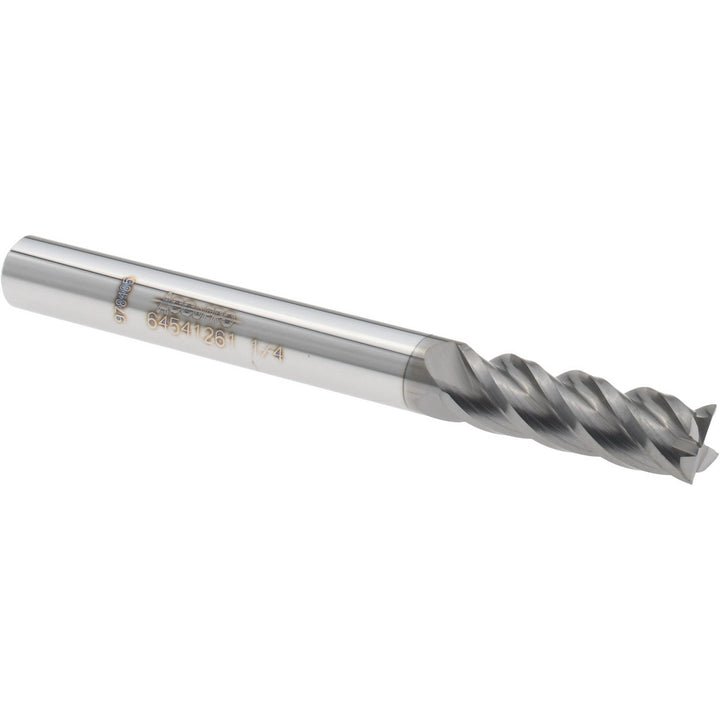 1/4" 4-Flute Solid Carbide Square End Mill, nACRo - Accupro 12178972