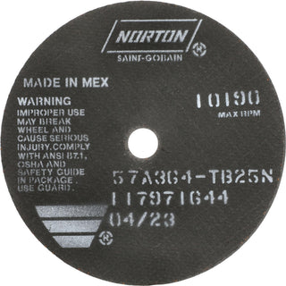 6 x 1/16" 36-Grit Aluminum Oxide Grinding & Cutoff Wheel - Norton 66252822973