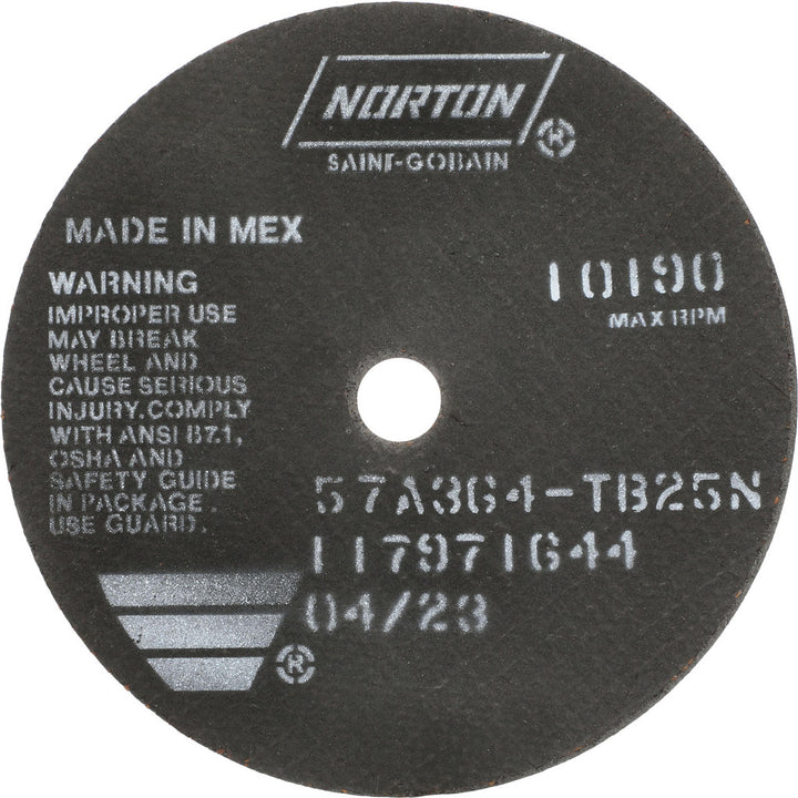 6 x 1/16" 36-Grit Aluminum Oxide Grinding & Cutoff Wheel - Norton 66252822973