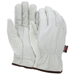 Small Beige; Brown Cowhide Leather General Purpose Gloves - MCR Safety 3250S