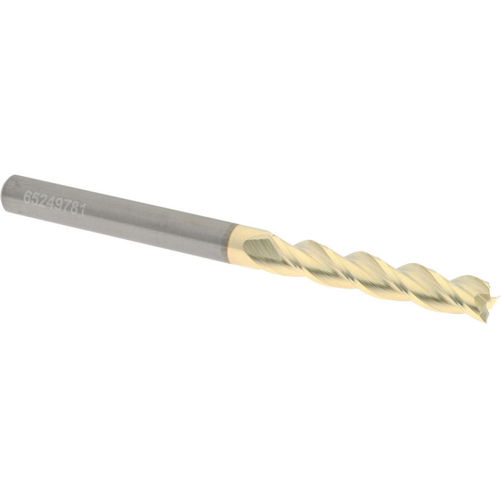 3/16" 3-Flute Solid Carbide Square End Mill, ZrN - Accupro 314539