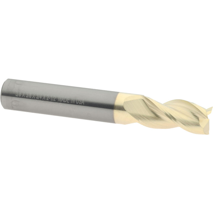 3/8" 3-Flute Solid Carbide Square End Mill, ZrN - Accupro 314729