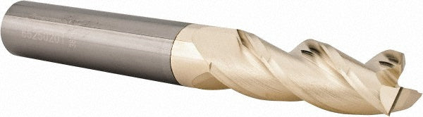 1/2" 3-Flute Solid Carbide Square End Mill, ZrN - Accupro 314865