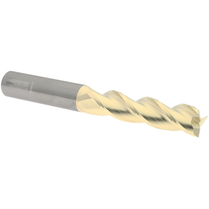 1/2" 3-Flute Solid Carbide Square End Mill, ZrN - Accupro 314872