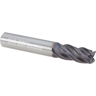 7/16" 4-Flute Solid Carbide Corner Radius End Mill, TX - SGS 36857