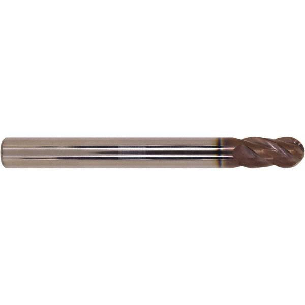 3/8in" 4-Flute Solid Carbide Ball End Mill, HSN - Millstar BI4T0375HSN