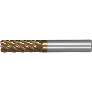 1/2" 6-Flute Solid Carbide Corner Radius End Mill, AlTiN - Kennametal 7077023